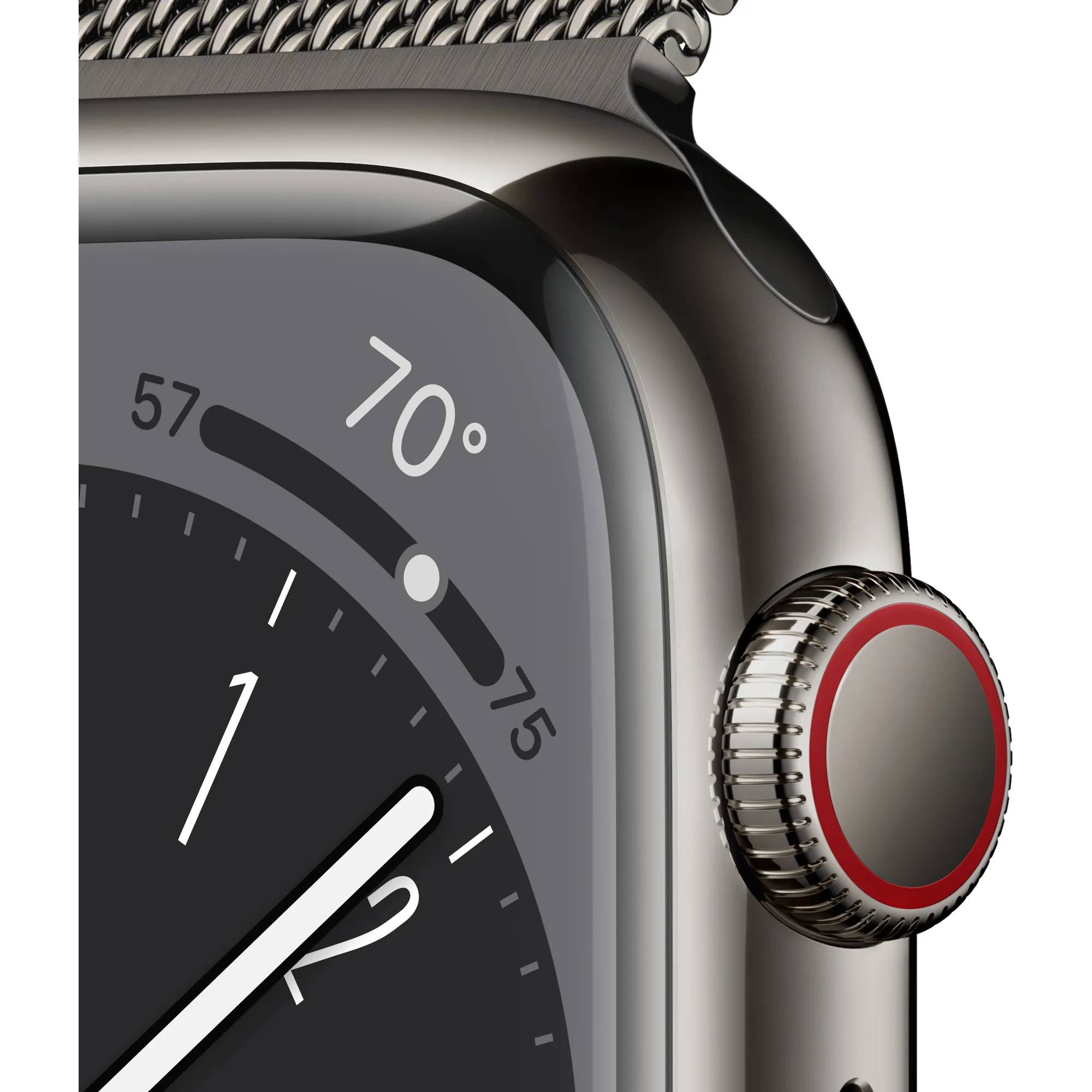 Apple Watch 8 41mm (GPS+LTE) Graphite Stainless Steel Case with Graphite Milanese Loop