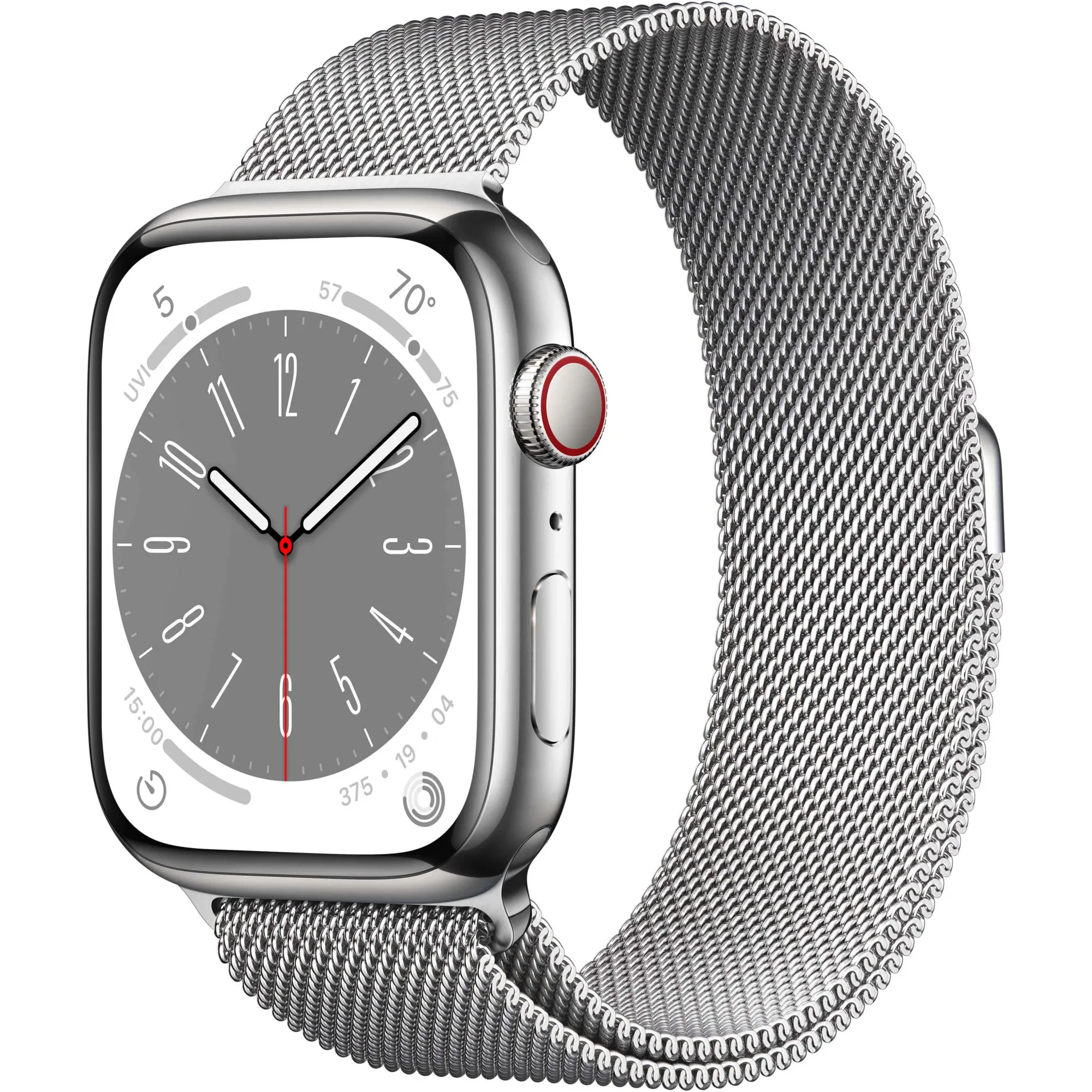 Apple Watch 8 41mm (GPS+LTE) Silver Stainless Steel Case with Milanese Loop Silver
