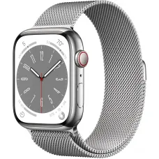 Apple Watch 8 41mm (GPS+LTE) Silver Stainless Steel Case with Milanese Loop Silver