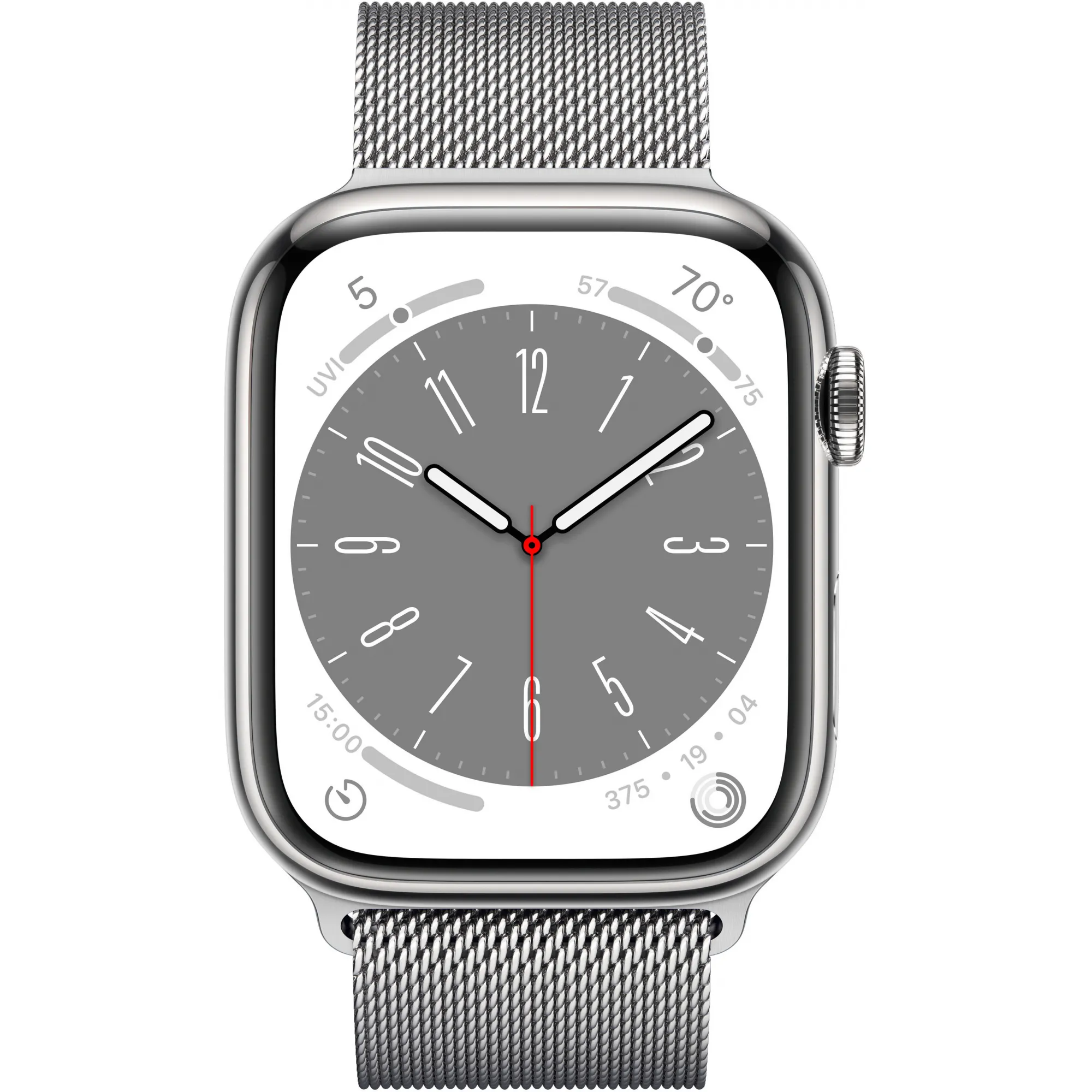 Apple Watch 8 41mm (GPS+LTE) Silver Stainless Steel Case with Milanese Loop Silver