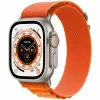 Apple Watch Ultra 49mm Titanium Case with Orange Alpine Loop Large