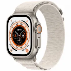 Apple Watch Ultra 49mm Titanium Case with Starlight Alpine Loop Large