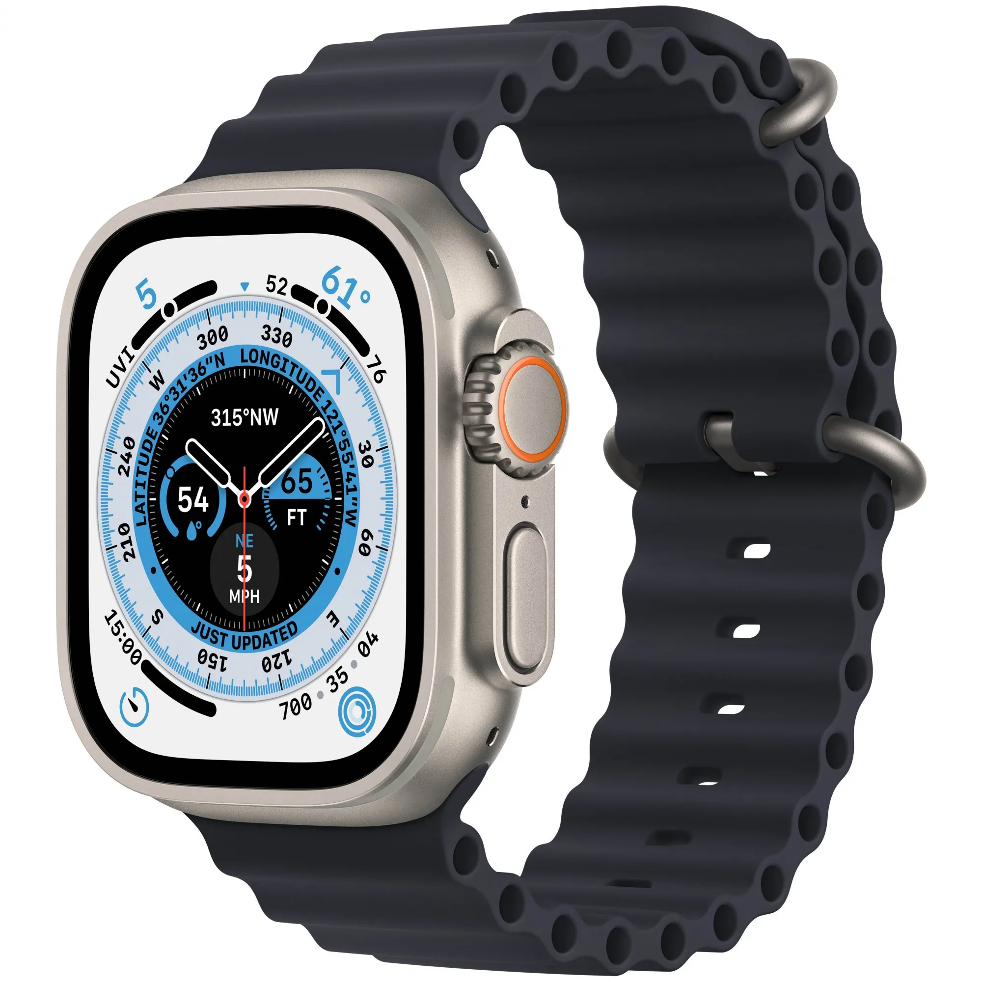 Apple Watch Ultra 49mm Titanium Case with Midnight Ocean Band