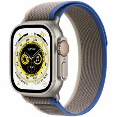 Apple Watch Ultra 49mm Titanium Case with Blue/Gray Trail Loop S/M