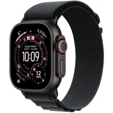 Apple Watch Ultra 3 GPS + Cellular, 49mm Black Titanium Case with Black Alpine Loop - Small