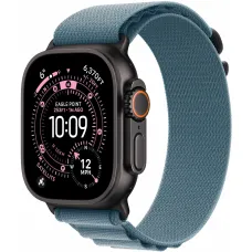 Apple Watch Ultra 3 GPS + Cellular, 49mm Black Titanium Case with Light Blue Alpine Loop - Large