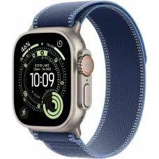 Apple Watch Ultra 3 GPS + Cellular, 49mm Natural Titanium Case with Blue/Bright Blue Trail Loop - M/L