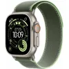 Apple Watch Ultra 3 GPS + Cellular, 49mm Natural Titanium Case with Green/Neon Trail Loop - S/M