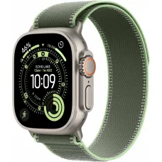 Apple Watch Ultra 3 GPS + Cellular, 49mm Natural Titanium Case with Green/Neon Trail Loop - M/L