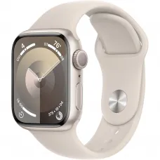 Apple Watch Series 9 41mm GPS Starlight Aluminum Case with Starlight Sport Band (M/L)