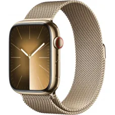 Apple Watch Series 9 GPS + LTE 41mm Gold Stainless Steel Case with Gold Milanese Loop