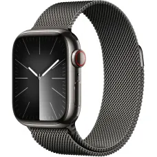 Apple Watch Series 9 GPS + LTE 41mm Graphite Stainless Steel Case with Graphite Milanese Loop