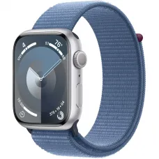 Apple Watch Series 9 GPS 45mm Silver Aluminum Case with Winter Blue Sport Loop