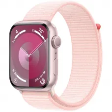 Apple Watch Series 9 GPS 45mm Pink Aluminum Case with Light Pink Sport Loop