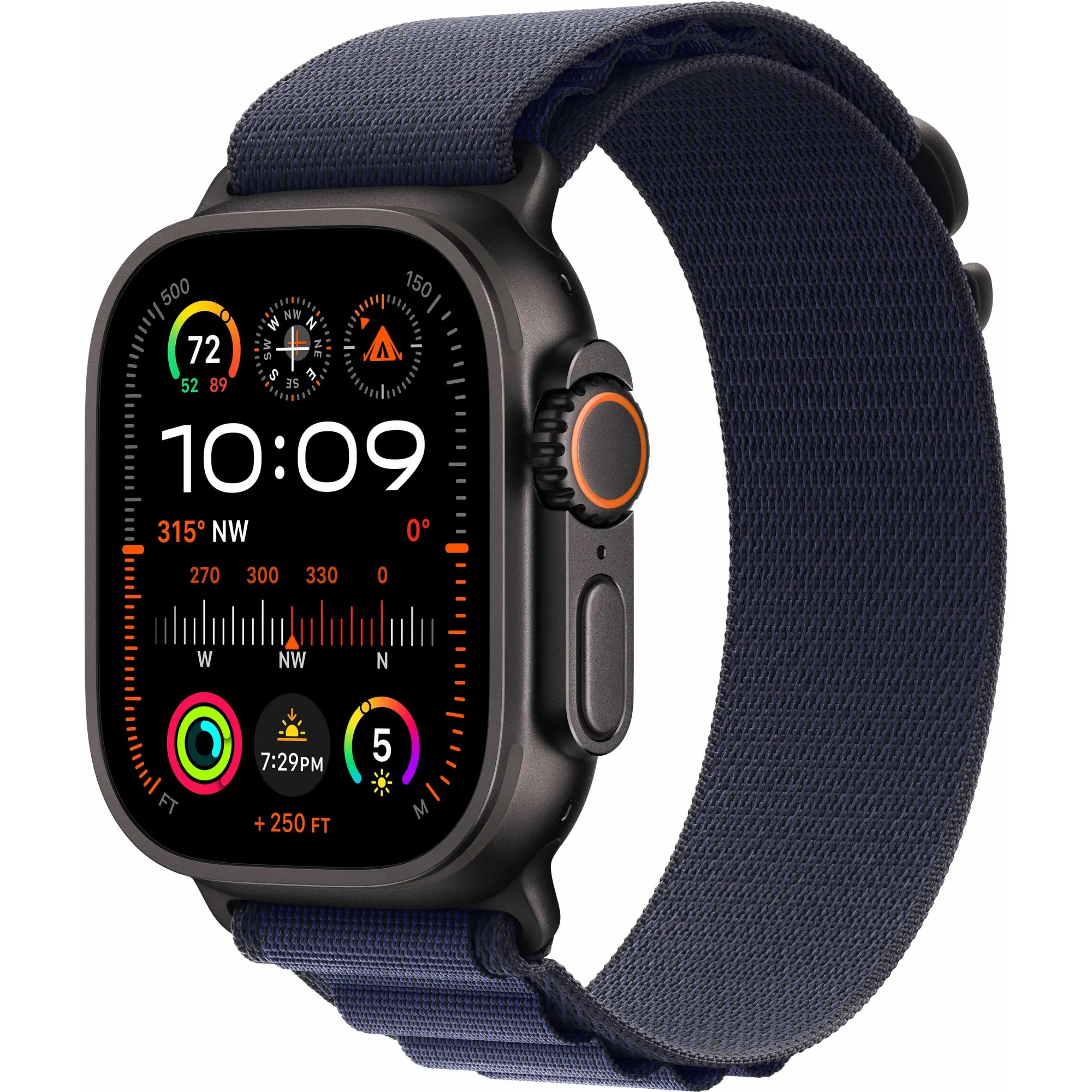 Apple Watch Ultra 2 49mm Black Titanium Case with Navy Alpine Loop (Small) 2024
