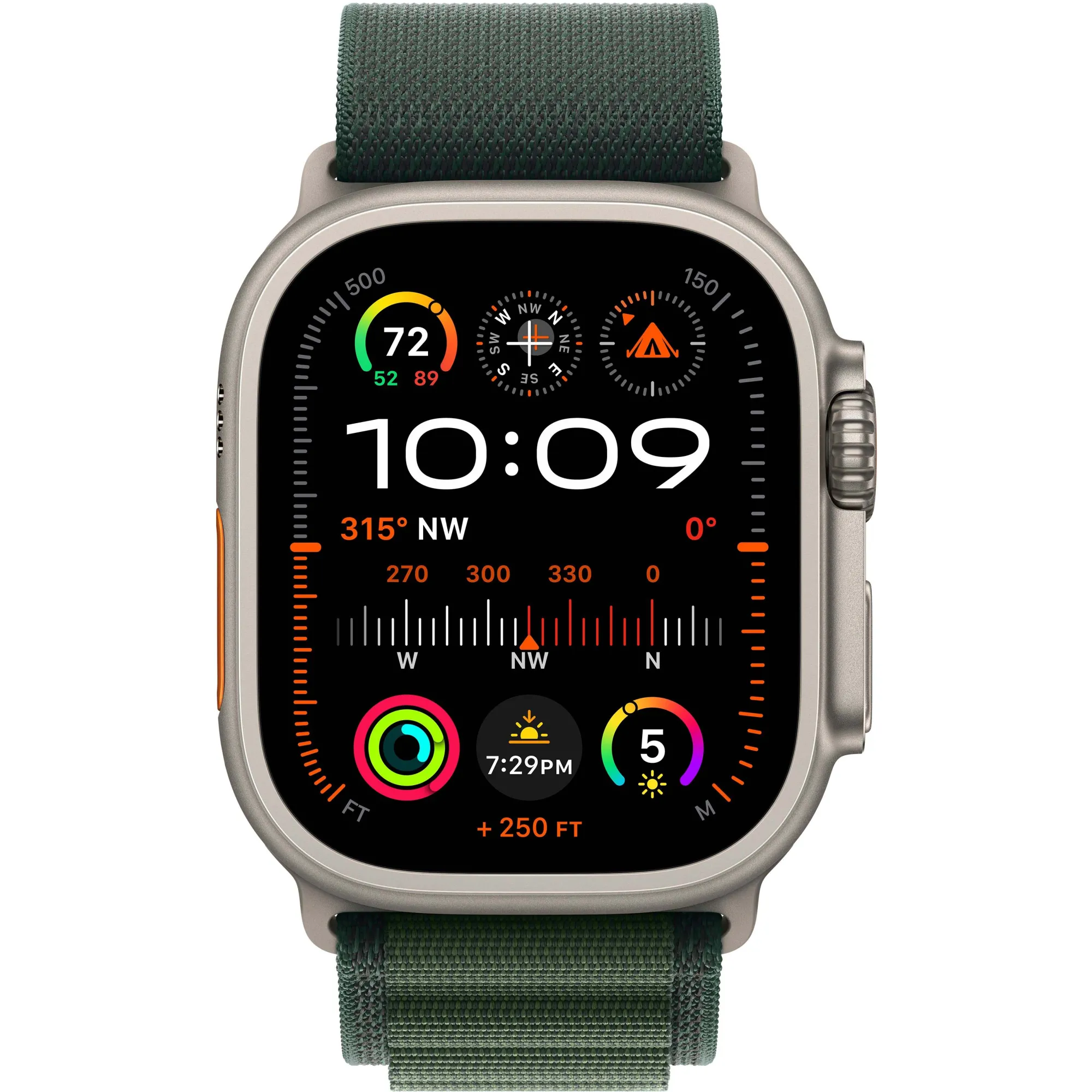 Apple Watch Ultra 2 49mm Natural Titanium Case with Dark Green Alpine Loop (Small) 2024