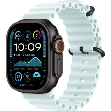 Apple Watch Ultra 2 49mm Black Titanium Case with Ice Blue Ocean Band 2024