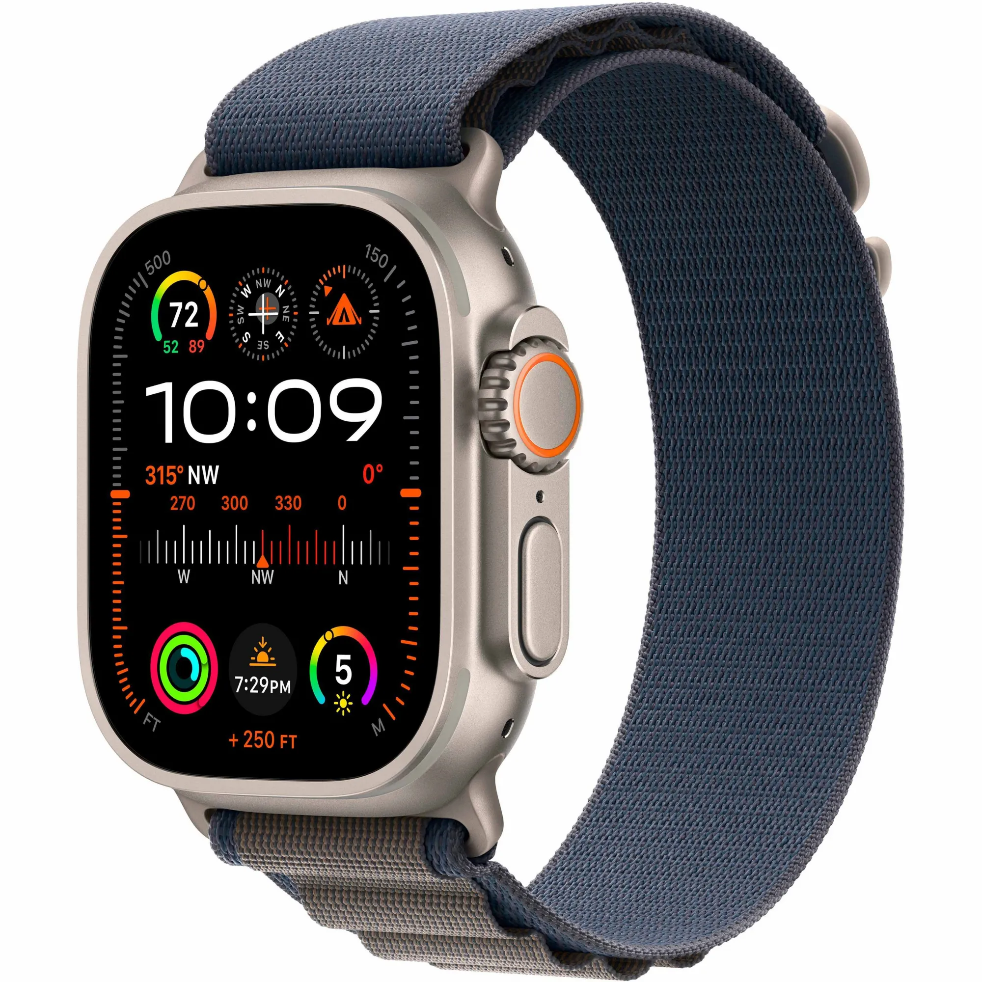 Apple Watch Ultra 2 49mm Titanium Case with Blue Alpine Loop (Large)