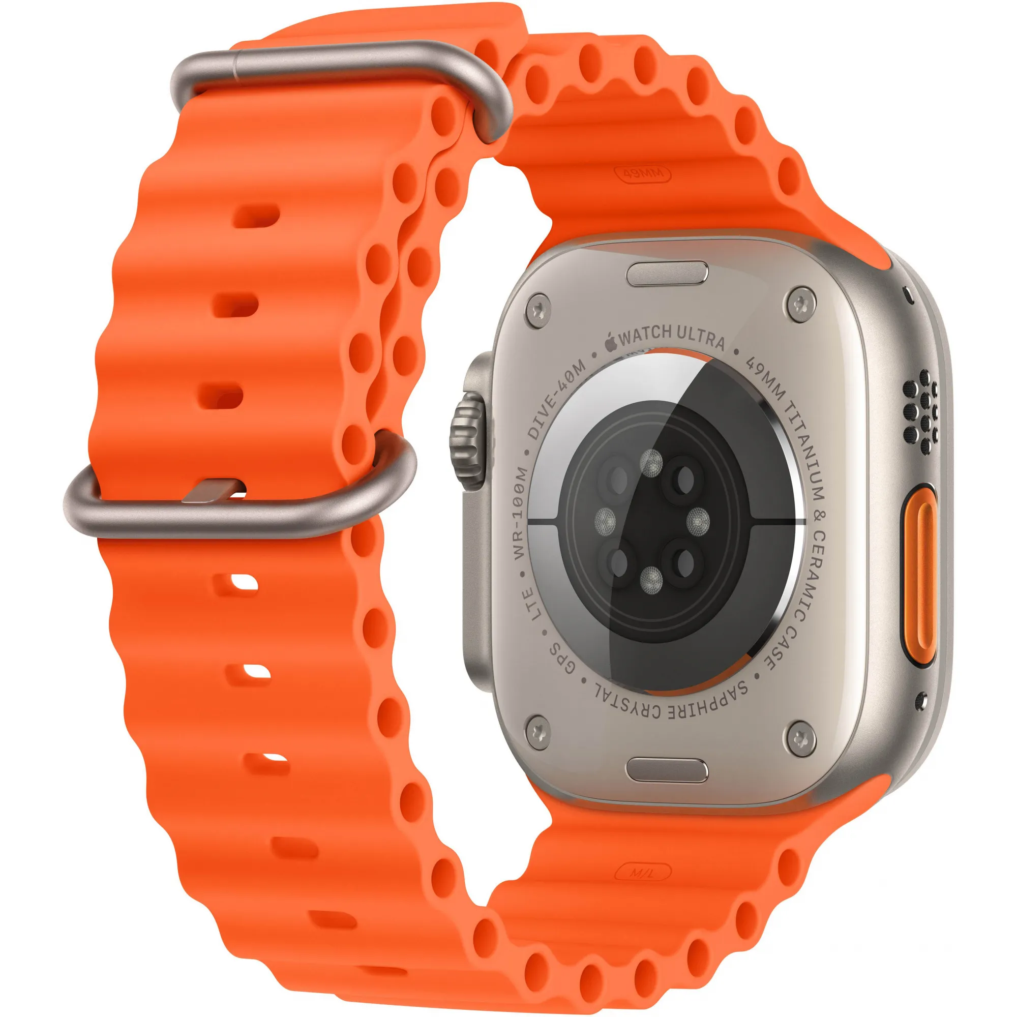 Apple Watch Ultra 2 49mm Titanium Case with Orange Ocean Band